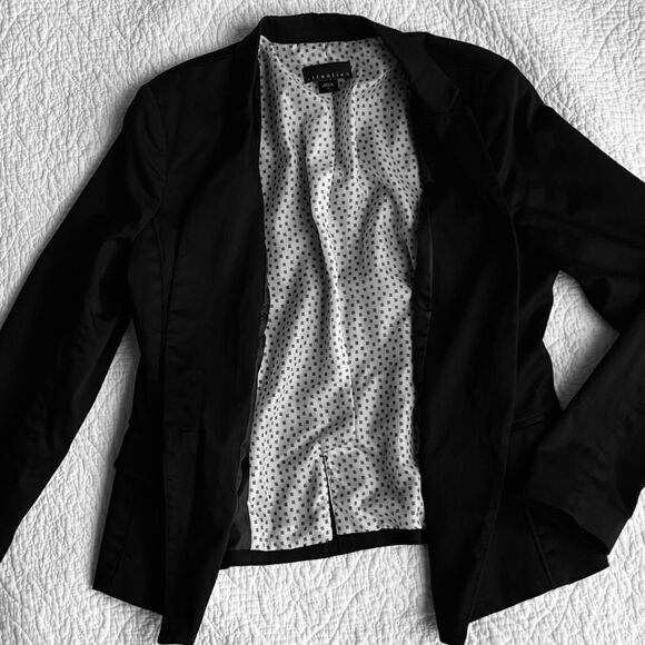 ATTENTION Women’s Black Fitted Classic Timeless Cotton Blend Blazer Size 16 - Picture 6 of 8